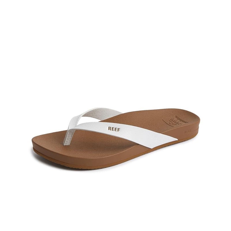 REEF Women's Sandals Cushion Court, Vegan Leather Flip Flops For Women With Cushion Footbed, Cloud, 7 - Image 1